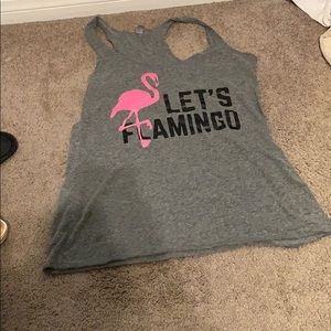 Let’s Flamingo Cotton Racer Back Tank Top
